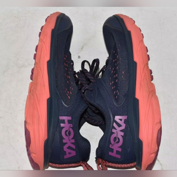 Hoka One One W Challenger ATR 6 Wide Navy Blue/Pink Shoes Women 10B or Men 8.5B
